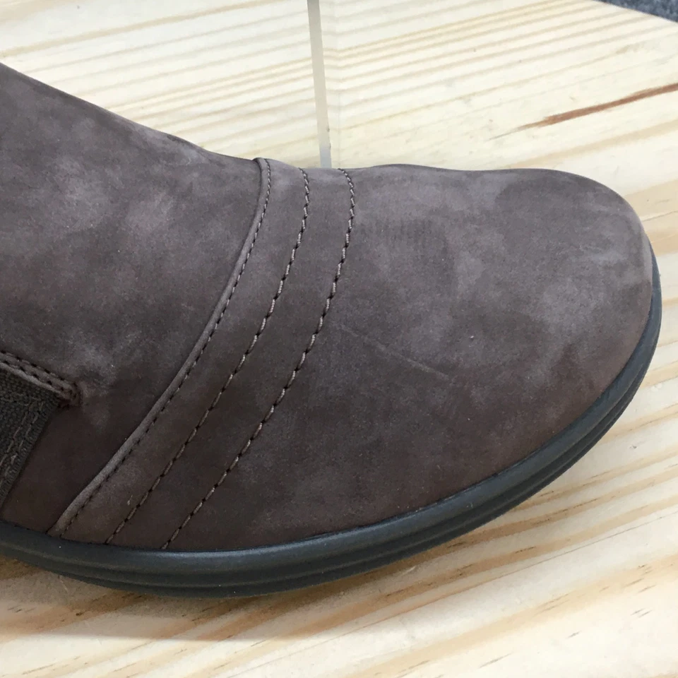 Aravon 乐福鞋女式 8.5D 灰色 Beaumont Twin Gore 圆头懒人皮革 — 第 2/4 张图片