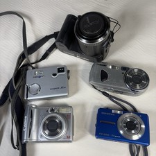 Lot 5 Digital Cameras Untested/ Parts or Repair Sony/Canon/Olympus/Minolta/Fuji