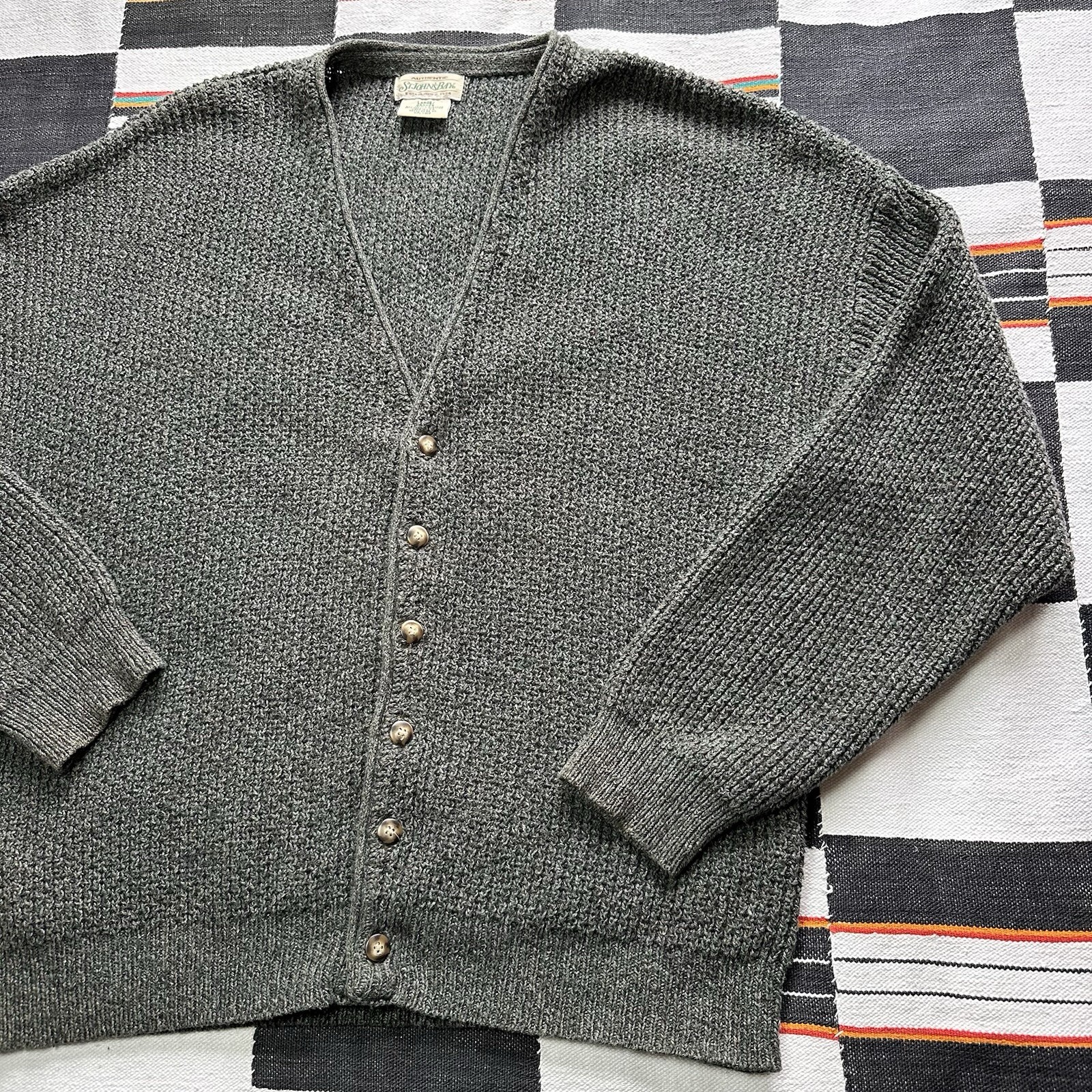 Vintage 90’s St. John’s Bay Ribbed Grandpa Cardigan Sweater. Large. USA. Rare. image 6