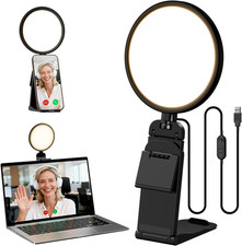 Computer Zoom Lighting for Video Conference, 5" Eye-Caring Ring Light with 50 Mo