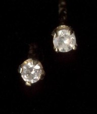 New 14K Solid Yellow Gold 2mm Round Clear Crystal CZ Solitaire Stud Earrings TY