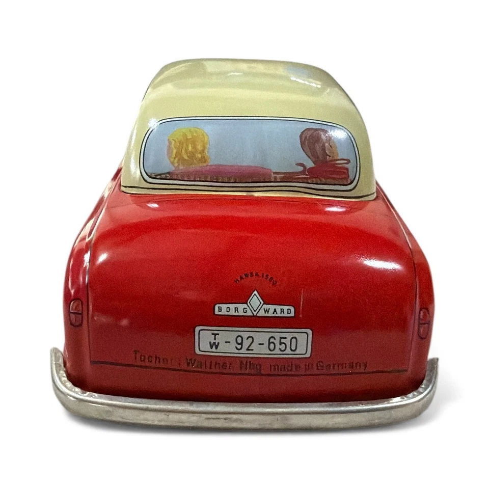 Borgward Hansa Tin Litho Wind UP Car 8" Working Tucher Walther Germany 1992 Prod - Image 4 of 4