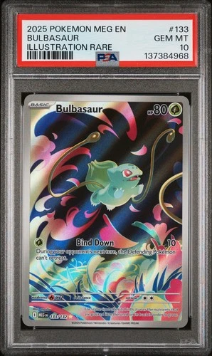 Pokémon Bulbasaur 133/132 Me01 Mega Evolution Illustration Rare Holo PSA 10