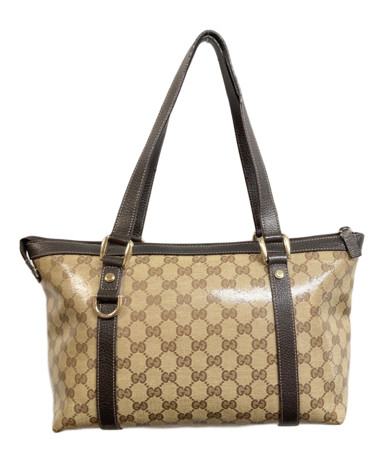 Gucci GG Crystal Tote Bag Beige 268640 Nylon Leather Handbag Italy SN2571 thumbnail 12