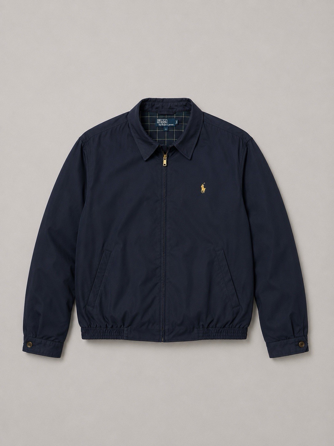 Vintage Polo Ralph Lauren Harrington Jacket Mens XL Navy Full Zip Cotton Lined
