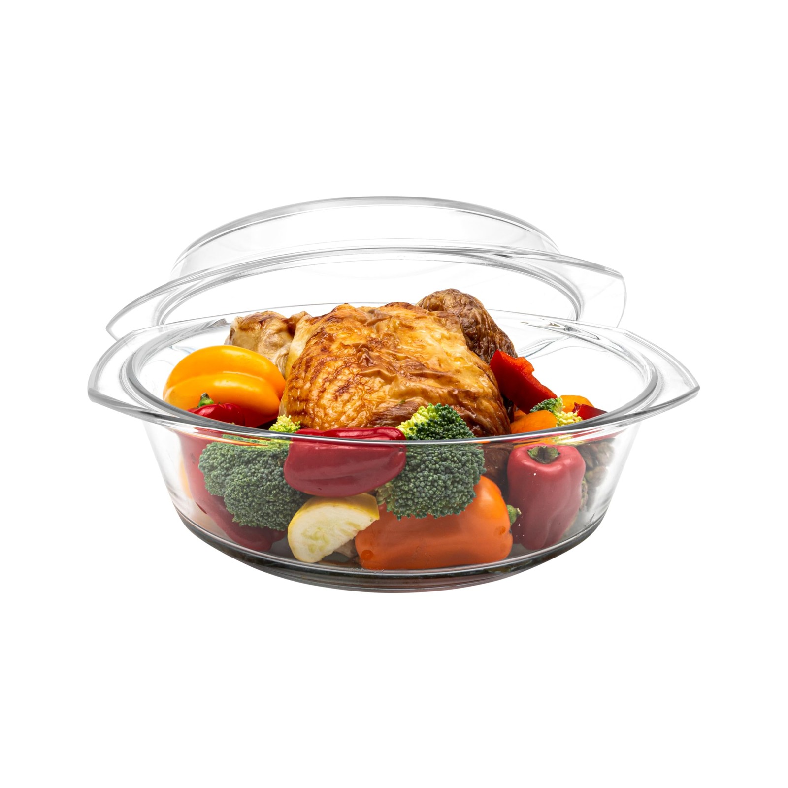 Casserole Dish with Lid, 3.5 Quart Round Glass Casserole Dishes for Oven with...