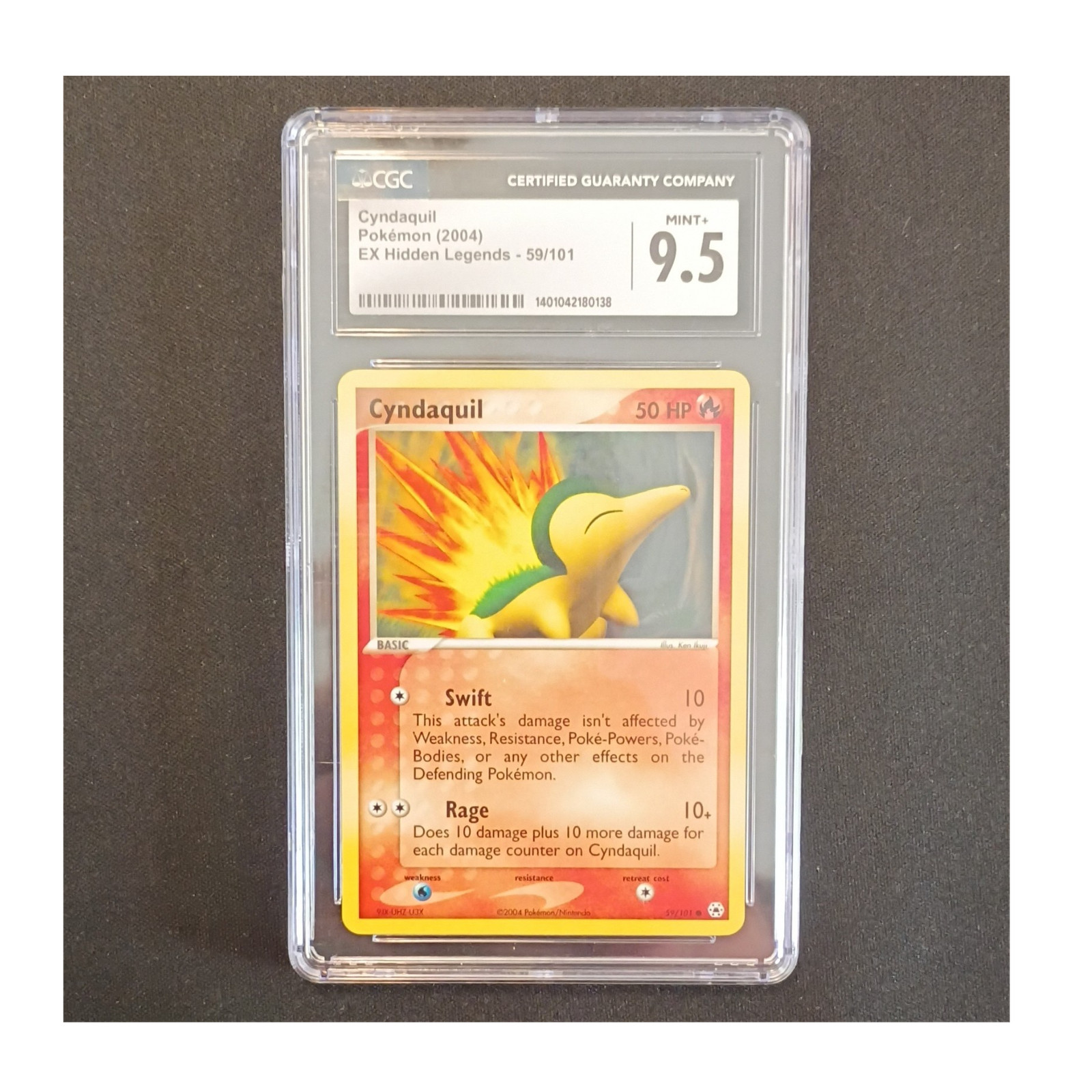CGC 9.5 Cyndaquil 59/101 EX Hidden Legends 2004 Pokémon TCG English