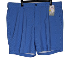 PGA Tour Men  s Golf Active Flat Front Shorts Size 40 Princess Blue Gripper Waist