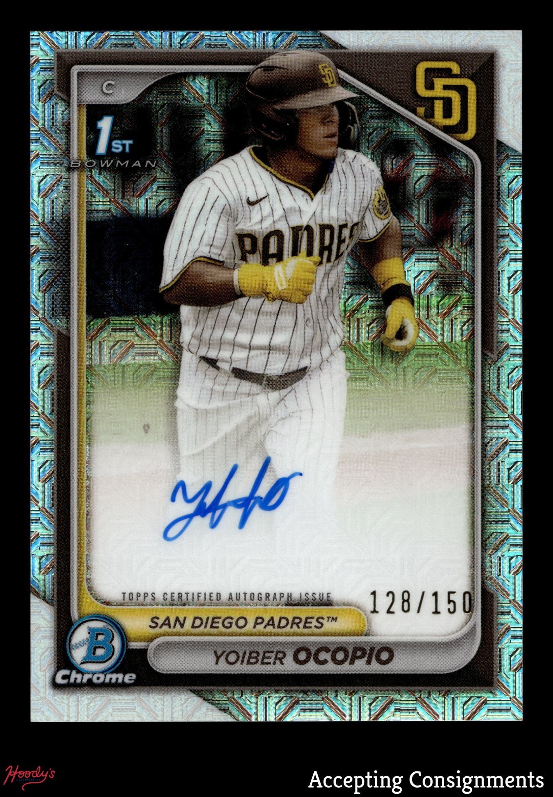 2024 Bowman Chrome HTA Choice Refractor Yoiber Ocopio 128/150 ROOKIE 1st AUTO