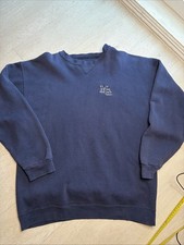 Vintage Vtg 90s Crew Neck MUCH GAME MG made In USA large Navy Blue