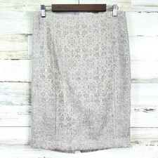 Ann Taylor Women's Size 8 Gray Textured Woven Career Pencil Skirt