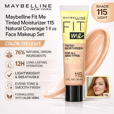 Maybelline Fit Me Tinted Moisturizer 115 Natural Coverage 1 fl oz Face Makeup