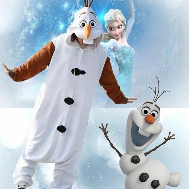 Olaf Frozen Adulto Muñeco de Nieve Kigurumi Pijama Juegos con disfraces Pijama Disfraz Vestido Elegante