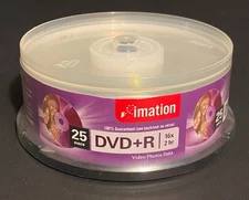 IMATION DVD+R 16x 2hr BLANK DISCS 25 PACK SPINDLE NEW SEALED