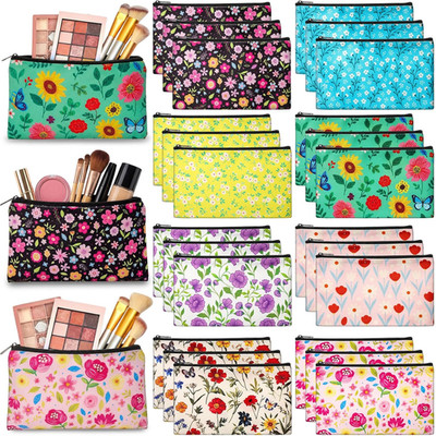 24 Pcs Mother'S Day Makeup Bags Gifts with Zipper 7 X 4.3 Inches Floral Makeup B
