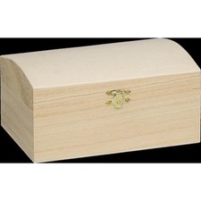 Knorr Prandell Bare Wood Rounded Top Treasure Chest - 19x12cm Medium