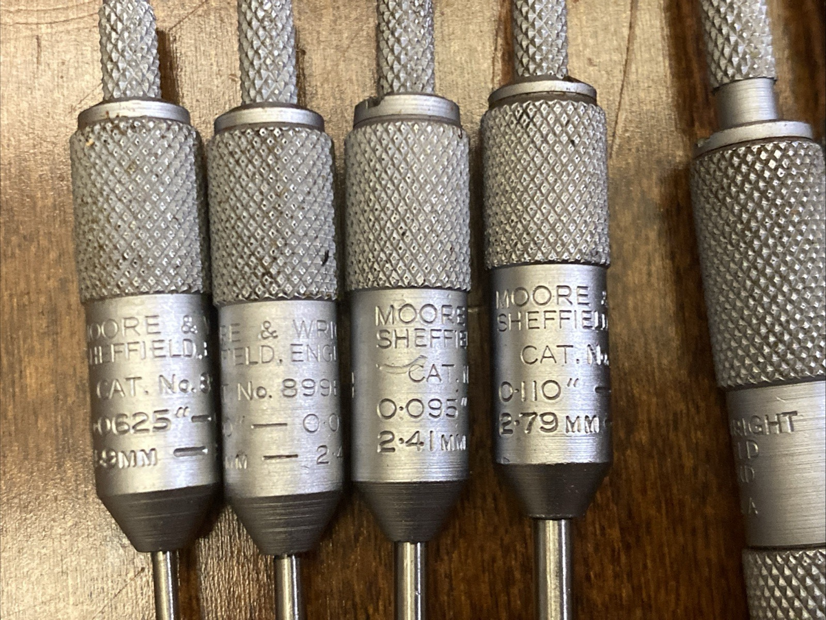 Moore & Wright Bore Gages Set No.899AA-899 G Made In Sheffield