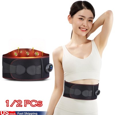 Lumbar Massager, Heated Waist Belt Wrap, Lower Back Massager with Heat Vibration