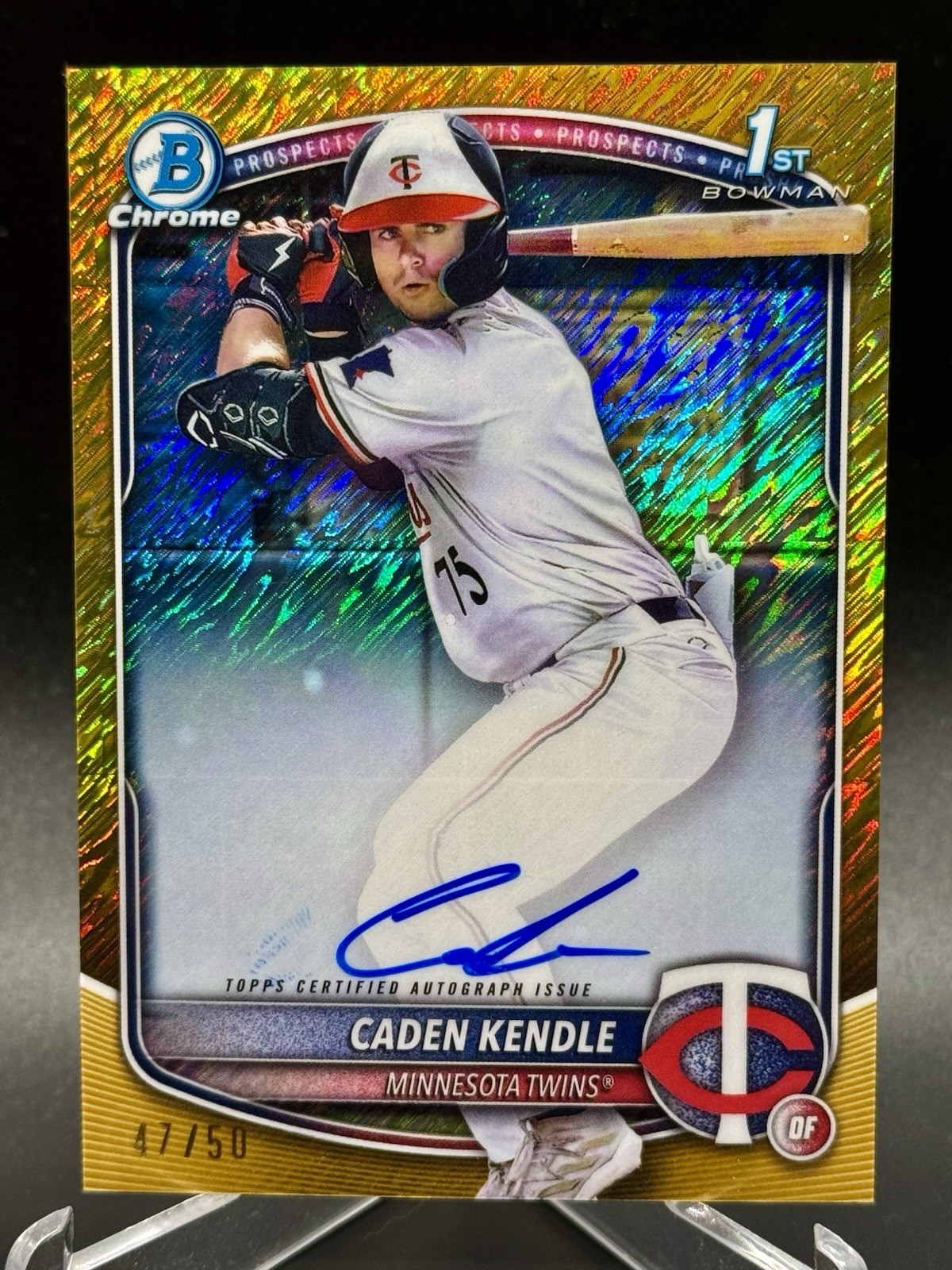 2025 Bowman Chrome Caden Kendle 1st Bowman Auto Gold Shimmer /50 Minnesota Twins