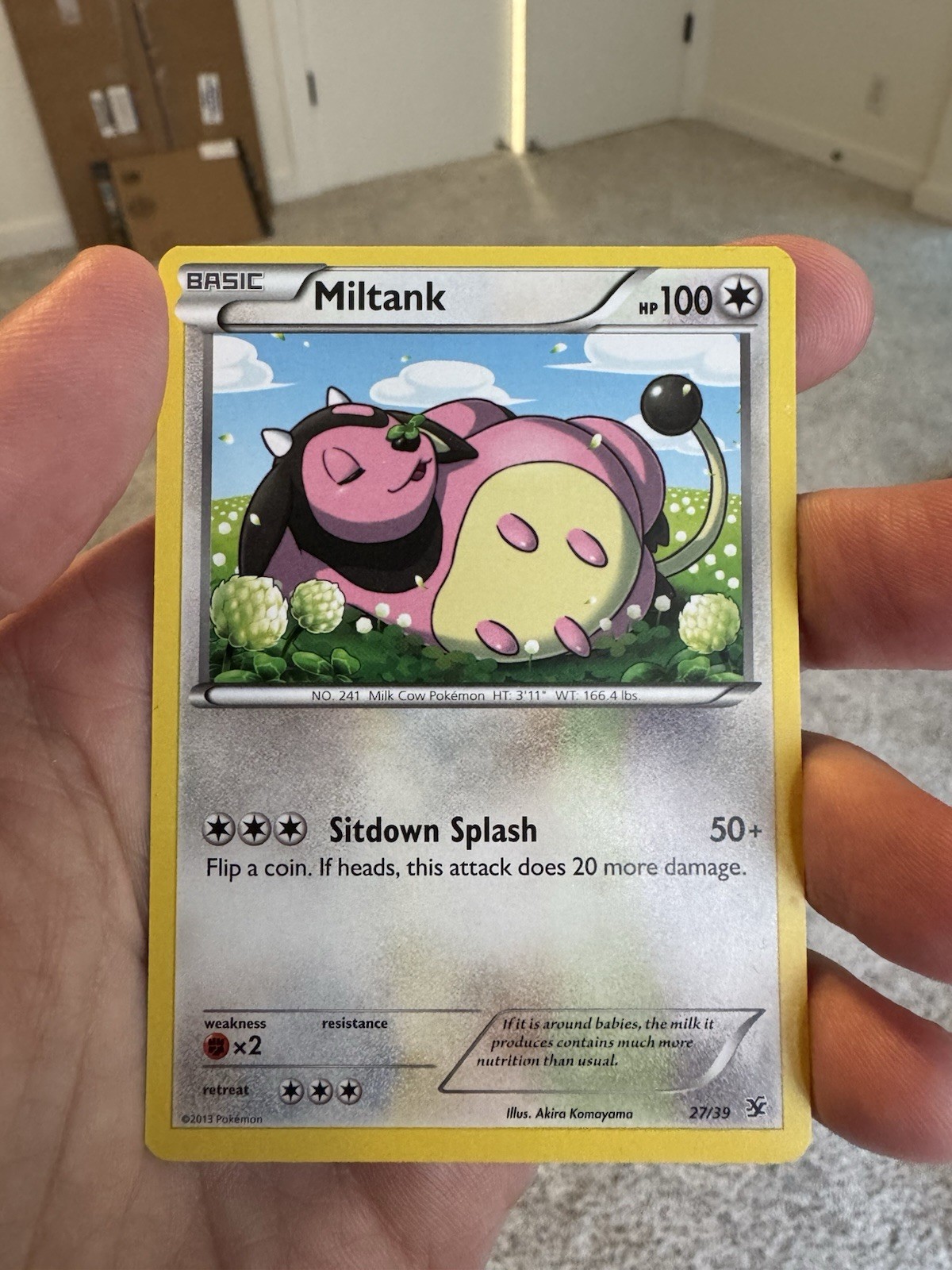 Nintendo Miltank Pokemon TCG Eng 100HP C Reg 27/39 Basic Kalos Starter