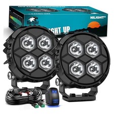 LED Pod Light 2 PCS 3.1 Inch 20W 4 LED Round 3.1" 4LED Spot Pods w/Wiring Kit