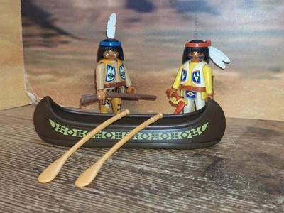 Sammelauflösung: 2 Sioux Indianer Custom Krieger Figuren mit Kanu 02 - Bild 1 von 4