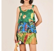  Farm Rio • Mixed Print Layered Mini dress • Size S