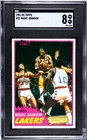 1981-82 TOPPS # 21 MAGIC JOHNSON SGC 8 NM-MINT WELL CENTERED VINTAGE LAKERS
