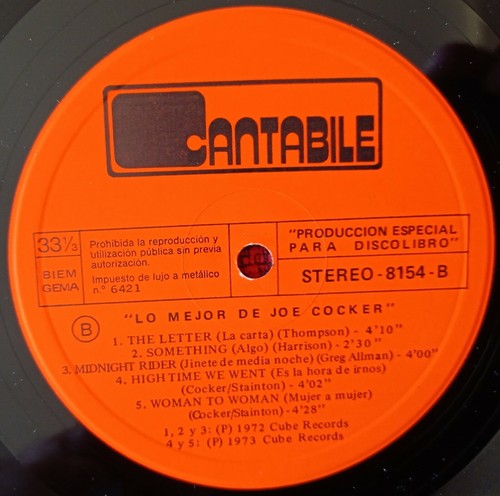 JOE COCKER ** Lo Mejor De ** RARE 1974 Spain LP - Picture 4 of 4