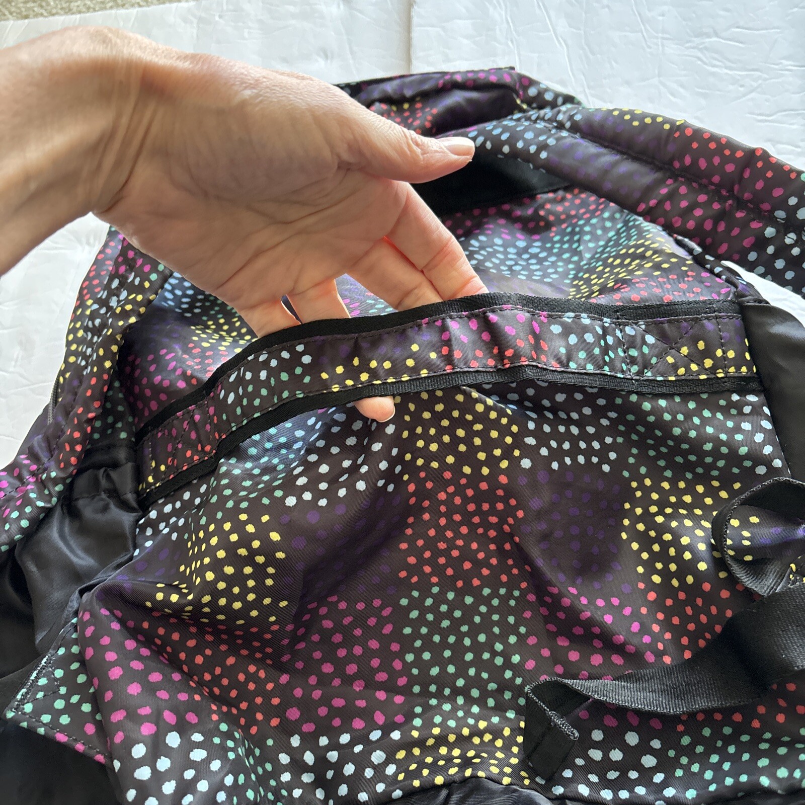 LUG Echo Packable Backpack Black Rainbow Dots Lig… - image 14