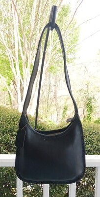 Coach F8P-9020 MINI Black Vintage Ergo Leather Shoulder Hobo Bag