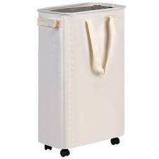 48L Slim Laundry Hamper with Wheels Rolling Laundry Basket for Bedroom Dorm