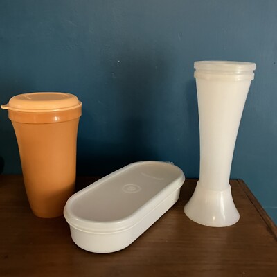 Vintage Restposten TUPPERWARE QUICK SHAKE ORANGE 844-18, 1894-1. Mehlmischer kleine Wanne