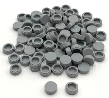 Lego 100 New Light Bluish Gray Tiles Round 1 x 1 Flat Smooth Pieces Parts
