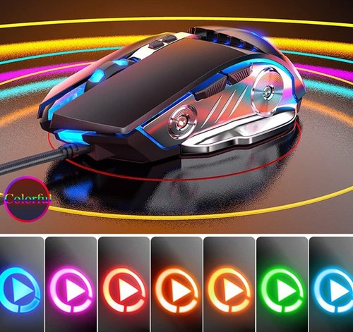 Tioamy Gaming Mouse Wired USB Mice RGB Multi Colour Silent Mechanical 7 Buttons - Picture 3 of 6