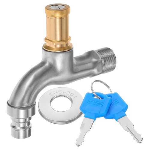 1 Set Außenwandmontierter Gartenwasserhahn Außenzapfen-Wasserhahn mit Schlüssel