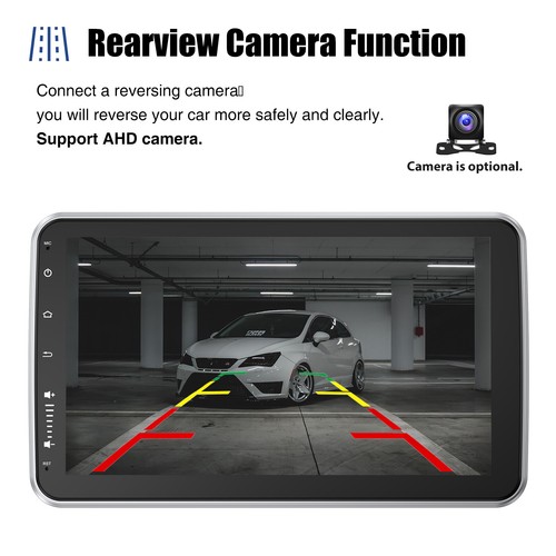 Apple CarPlay Single 1DIN Rotatable 10.1'' Android 13 Car Stereo Radio GPS 4+64G - Picture 9 of 15