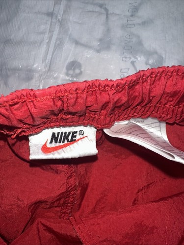 Vintage Nike Shorts Xlarge 16-18 Red Training Running Embroidered White Tag - Picture 4 of 16