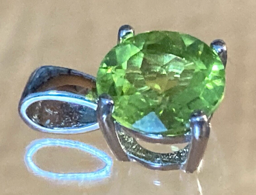 Peridot Pendant Natural Gemstone 8x6mm & 8mm Set in Solid Silver S925 4 Styles - Bild 8 von 30