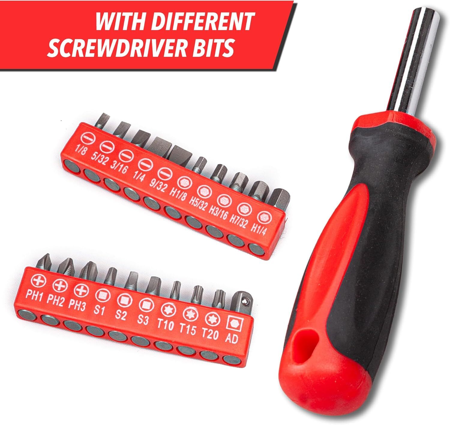 136 Piece Tool Set General Household Hand Tool Kit Plastic Toolbox Storage Case