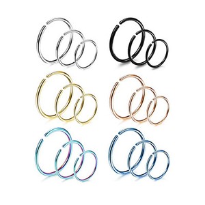 surgical piercing hoop tragus cartilage 18x nose thick mm ring steel