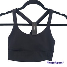 Natori impulse black sport bra womens size XS no padding racerback light support