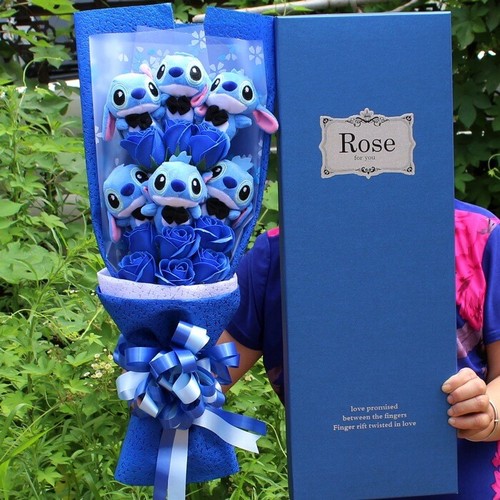 Bouquet Gift Box Cartoon Lilo Stitch Plush Toy Doll Birthday Valentine Gift - Picture 2 of 15
