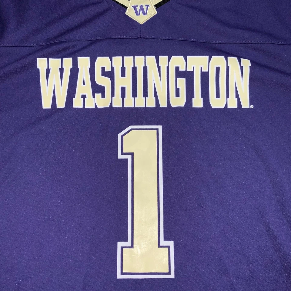 Colosseum Washington Huskies Jersey Men's XL Purple Black #1 Fan Football NCAA - Image 3 of 4