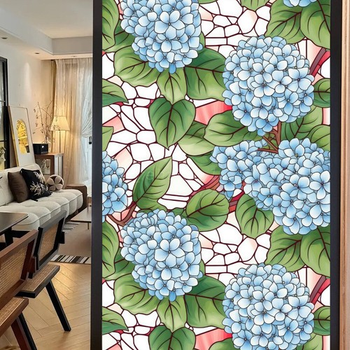 🔥3D Privacy Static Cling Frosted Stained Window Film Flower Birds Glass Sticker - Picture 80 of 83