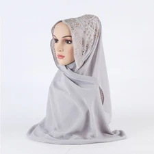 Muslim Women Scarves  Wrapped Hijab Islamic Rhinestone Scarf Arab Headscarf Shaw