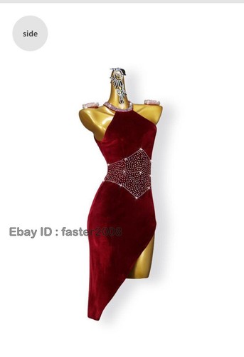 Sexy Vestido Profesional Rojo Baile Latino Competición Niña Falda Mujeres Ropa - Imagen 14 de 20
