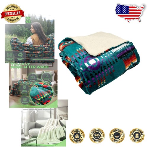 Heavyweight Sherpa 40"x60" Aztec Throw Blanket – Perfect for Comfort and Style