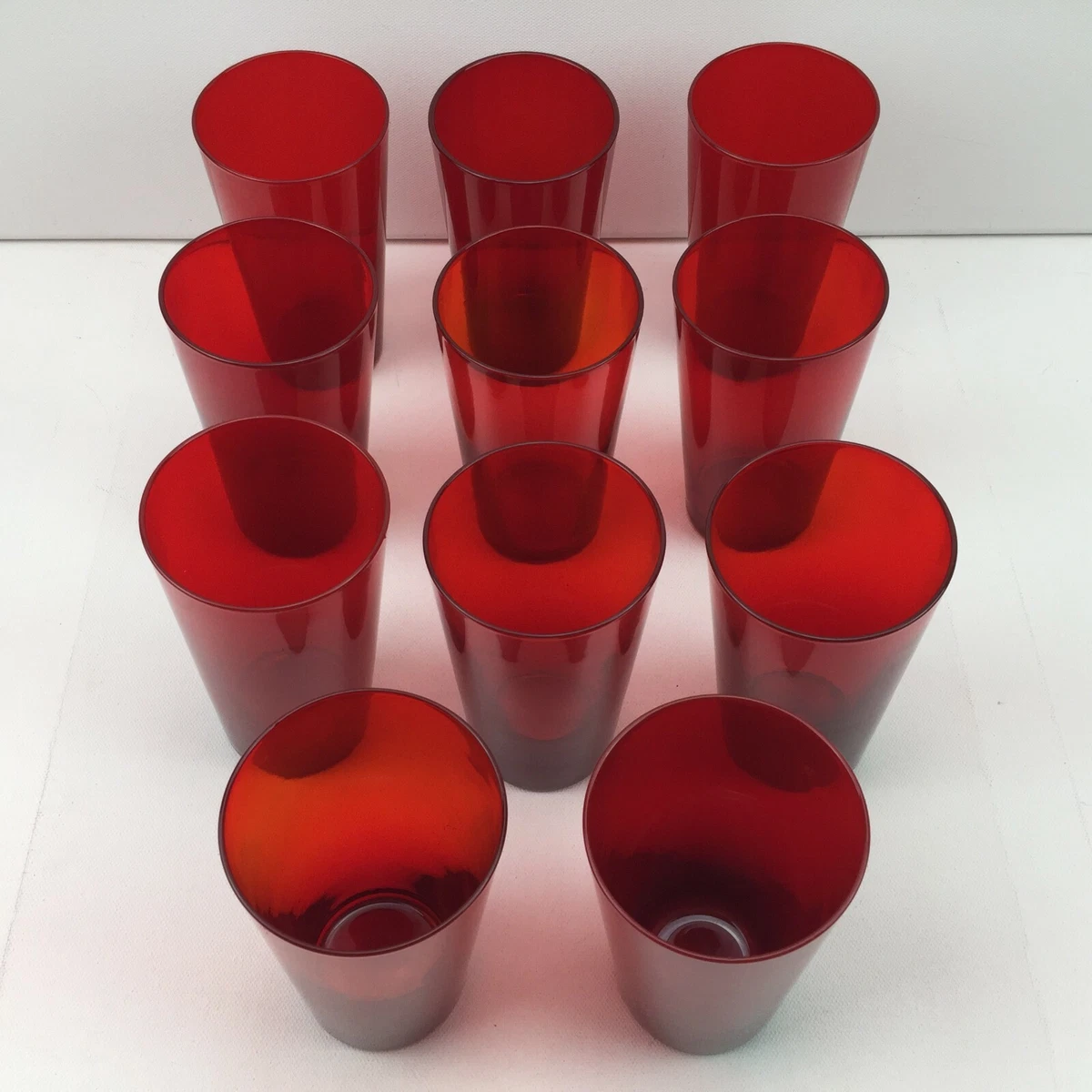 Ikea Red Glassware Drinking Glasses Set of 11 5 Tall