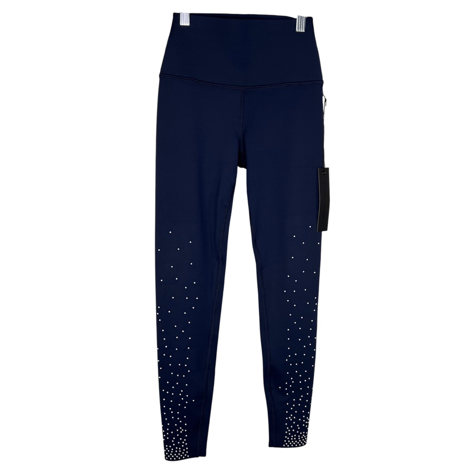 Carbon38 Navy Blue Pearl Studded High Rise Leggings Size XS New